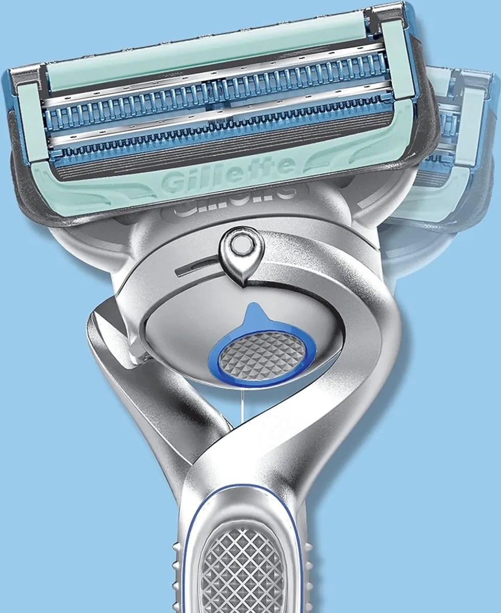 Gillette Skinguard Sensitive Support Flexball - 2 Scheermesjes - Grijs