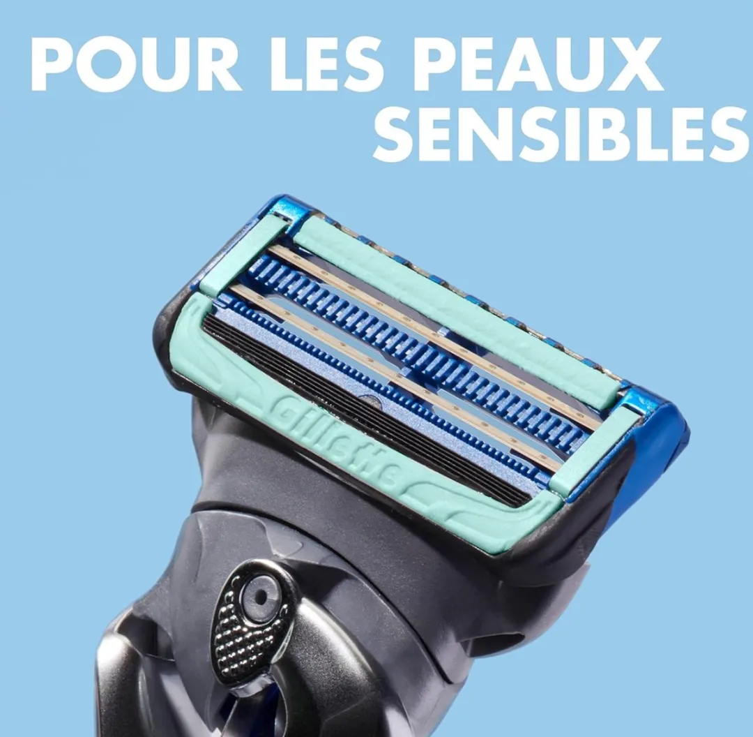 Gillette Skinguard Sensitive Support Flexball - 2 Scheermesjes - Grijs