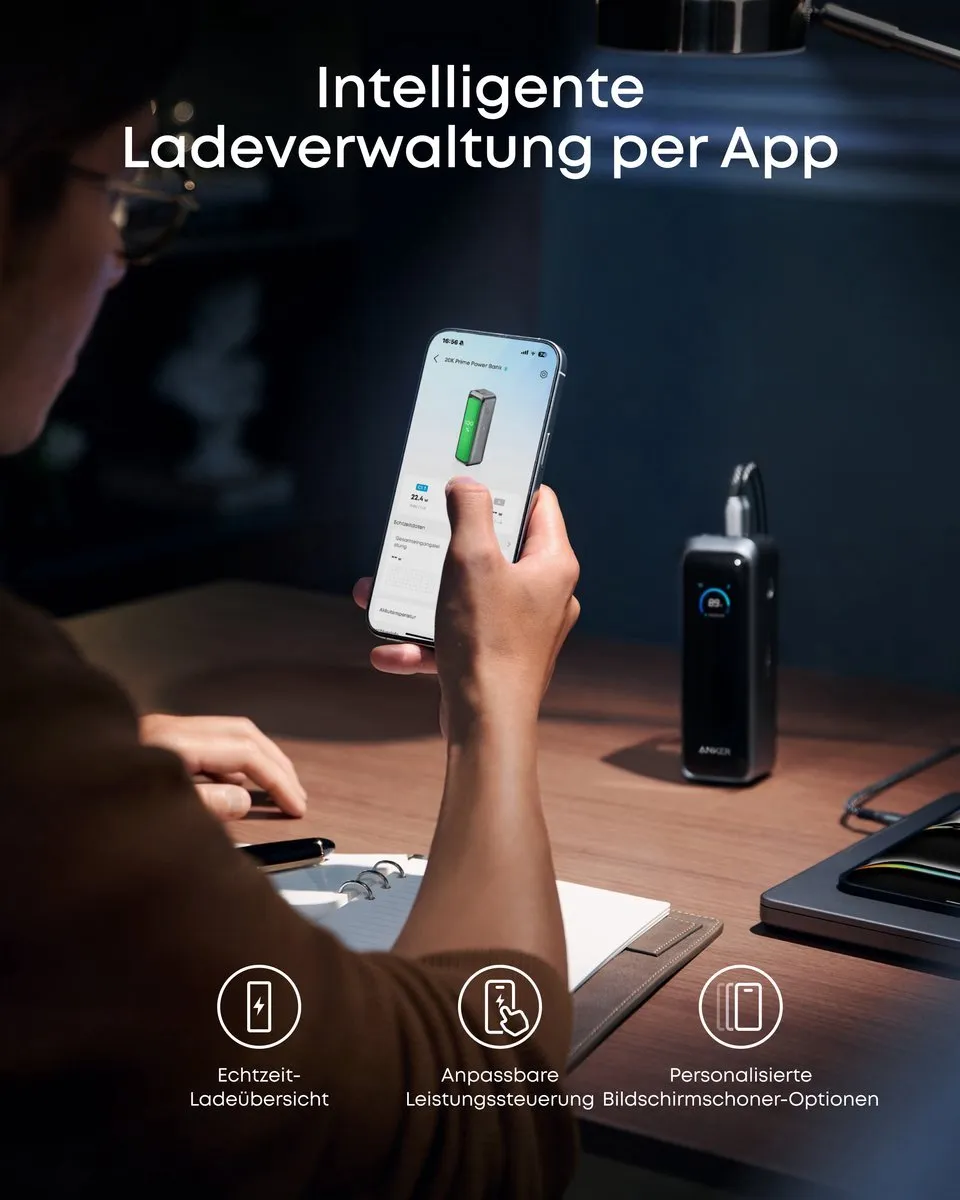Anker Prime Power Bank A110BH11 20100mAh - 220W - 3x Oplaaduitgangen - afbeelding 6 van 6