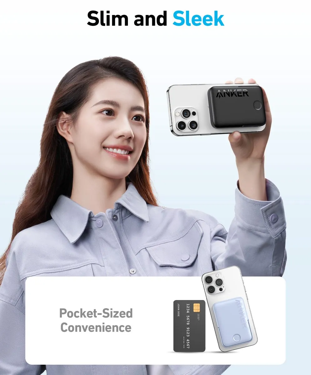 Anker 322 MagGo A1618G11 Powerbank 5000mAh - Zwart - afbeelding 6 van 6