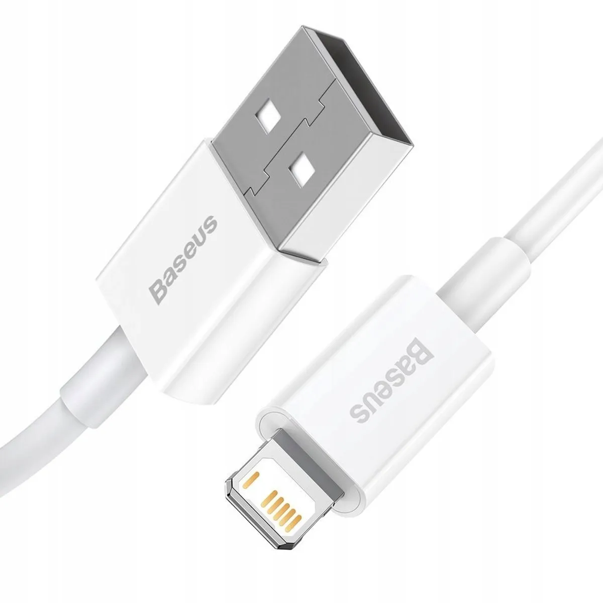 Baseus Superior USB Lightning Kabel 2,4A 1m - Wit - afbeelding 4 van 5