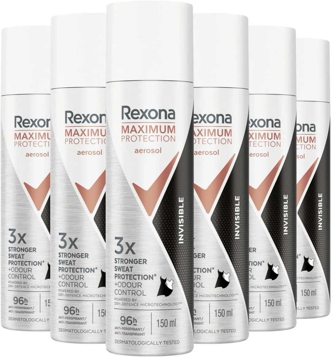 Rexona Women Maximum Protection Anti-Transpirant Spray - 6x150ml