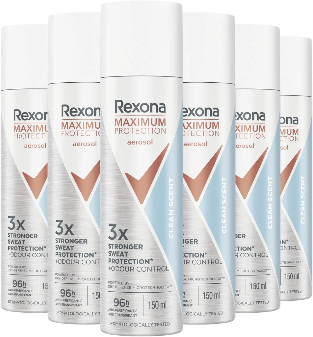 Rexona Women Maximum Protection Anti-Transpirant Spray - 6x150ml