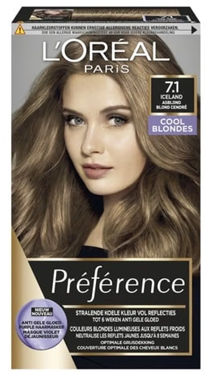 L'Oréal Paris Préférence Cool Blondes 7.1 As Middenblond - 5x996ml