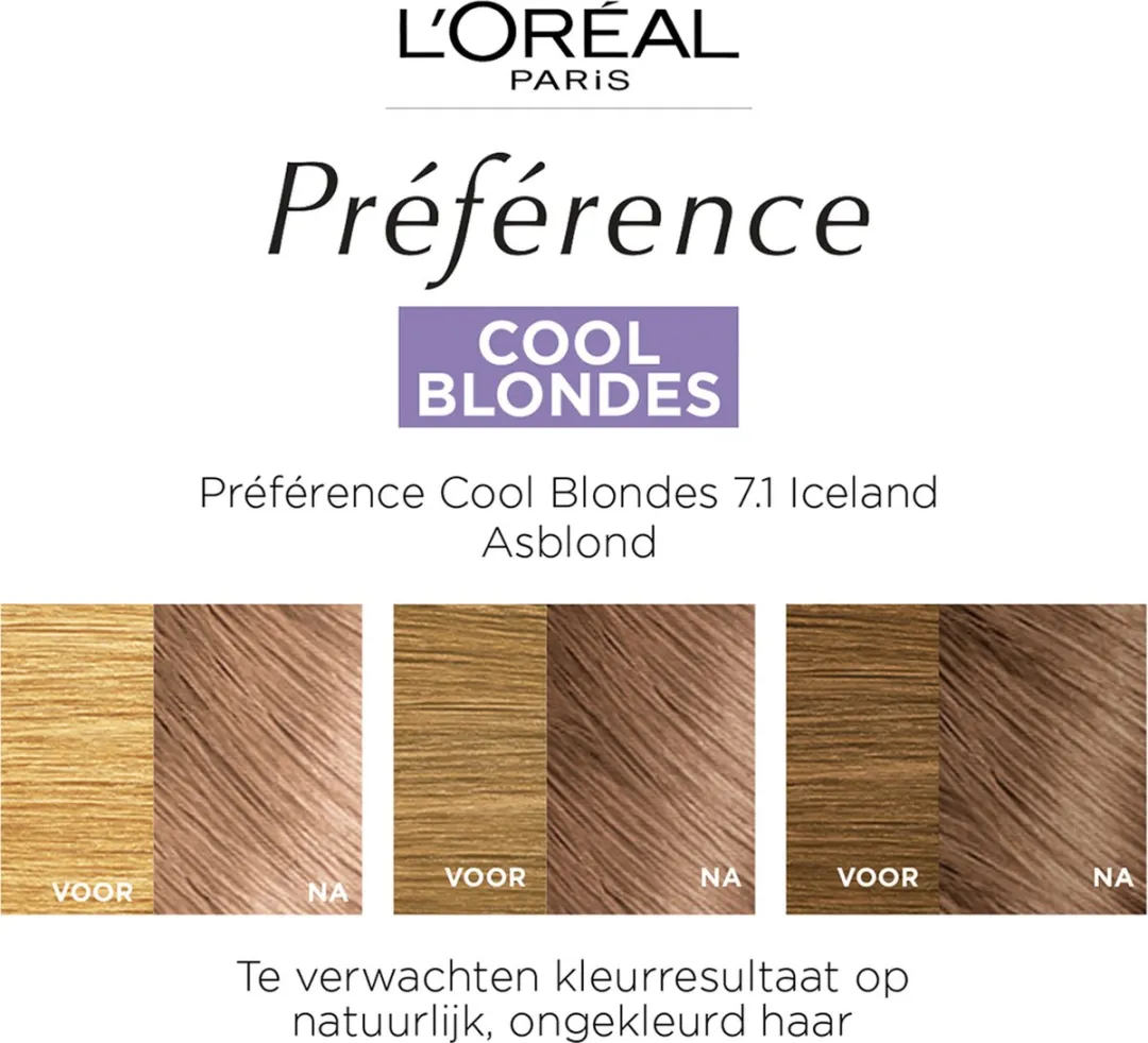L'Oréal Paris Préférence Cool Blondes 7.1 As Middenblond - 5x996ml