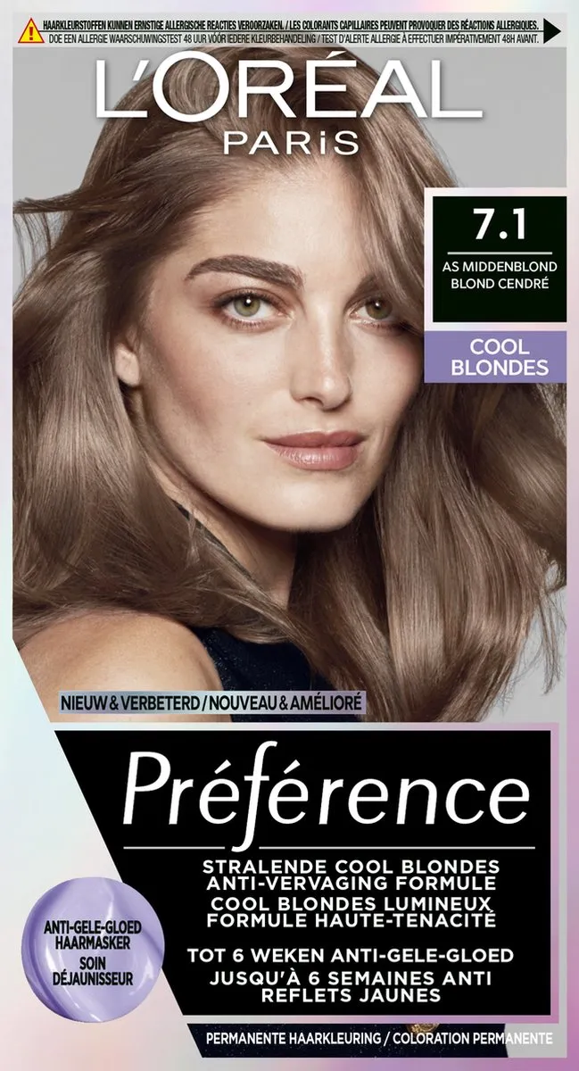 L'Oréal Paris Préférence Cool Blondes 7.1 As Middenblond