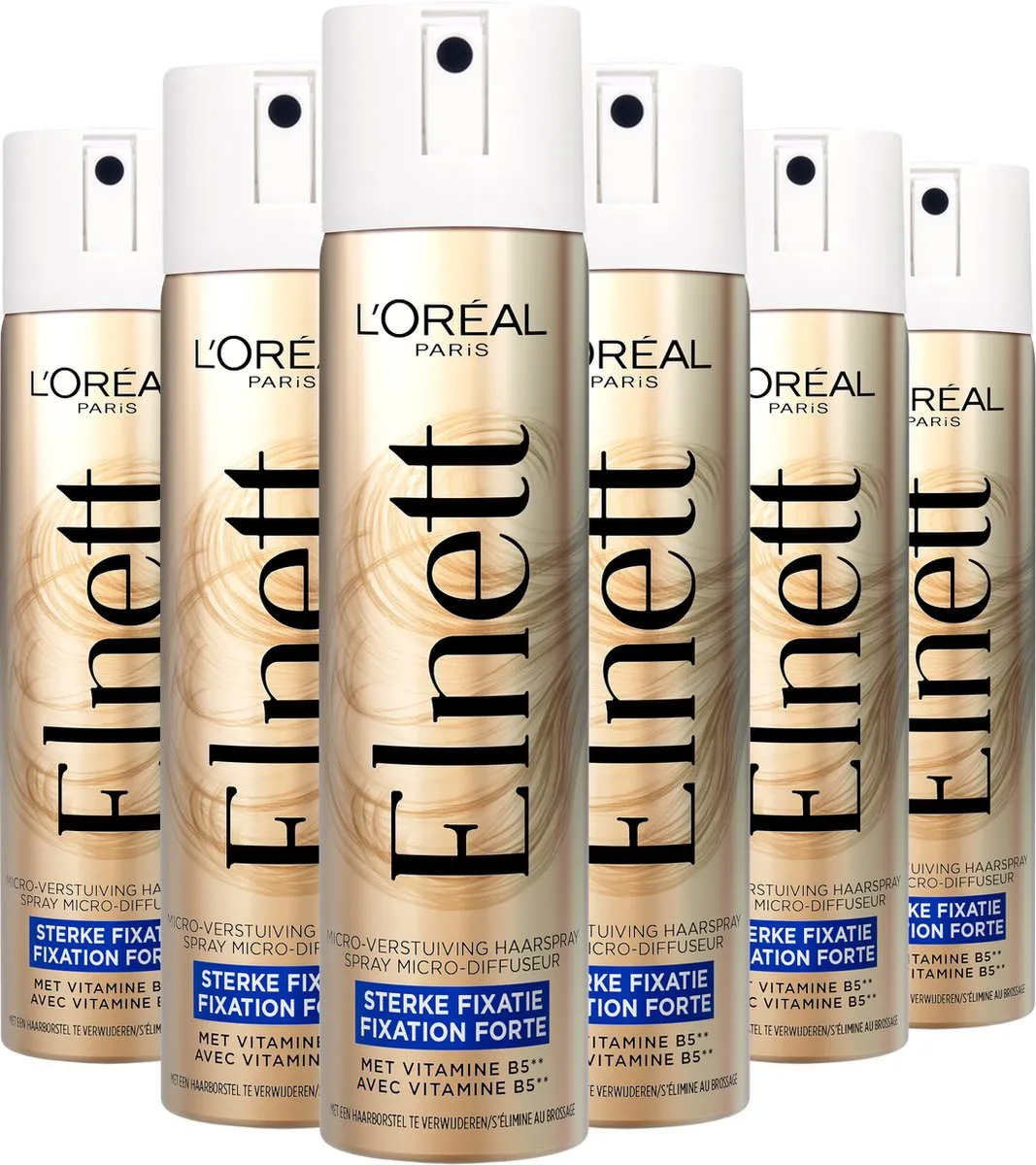 L'Oréal Elnett Satin Sterke Fixatie Haarspray 6x400ml
