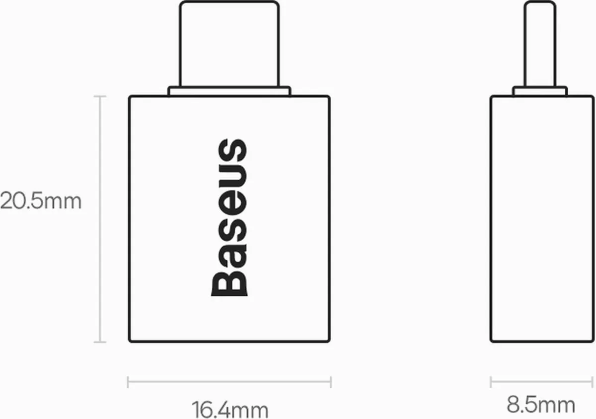 Baseus Ingenuity Series USB-C naar USB-A 3.2 Gen Adapter - Blauw