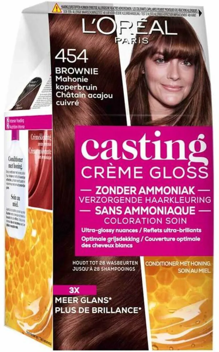 L'Oréal Casting Crème Gloss 454 Mahonie Koperbruin - 6 Stuks