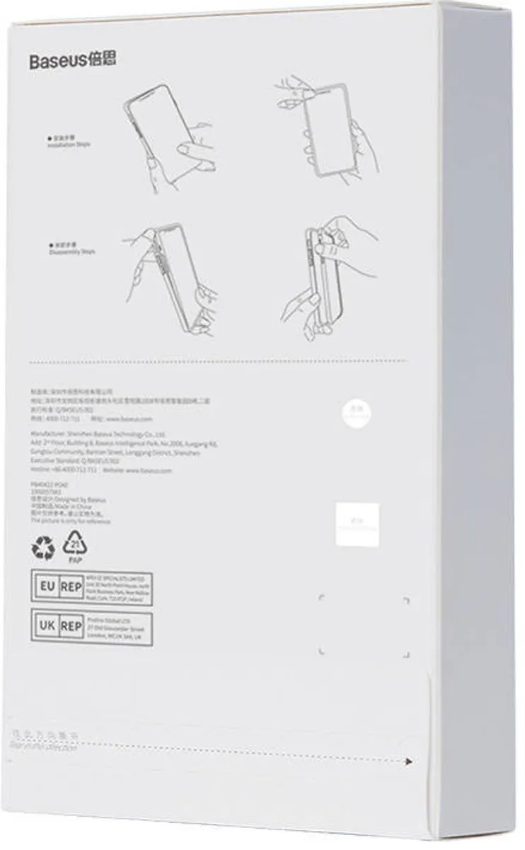 Baseus Transparante Hoes iPhone 13 Pro Max - Gehard Glas - Zwart - afbeelding 5 van 6
