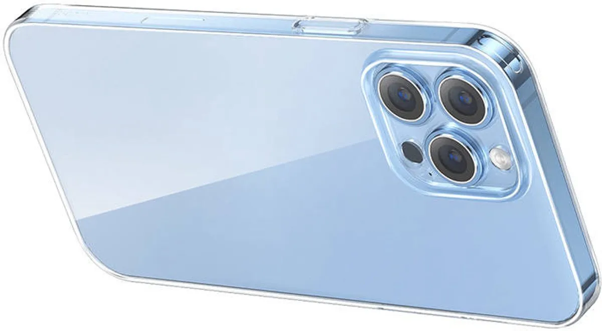 Baseus Transparante Hoes iPhone 13 Pro Max - Gehard Glas - Zwart - afbeelding 4 van 6