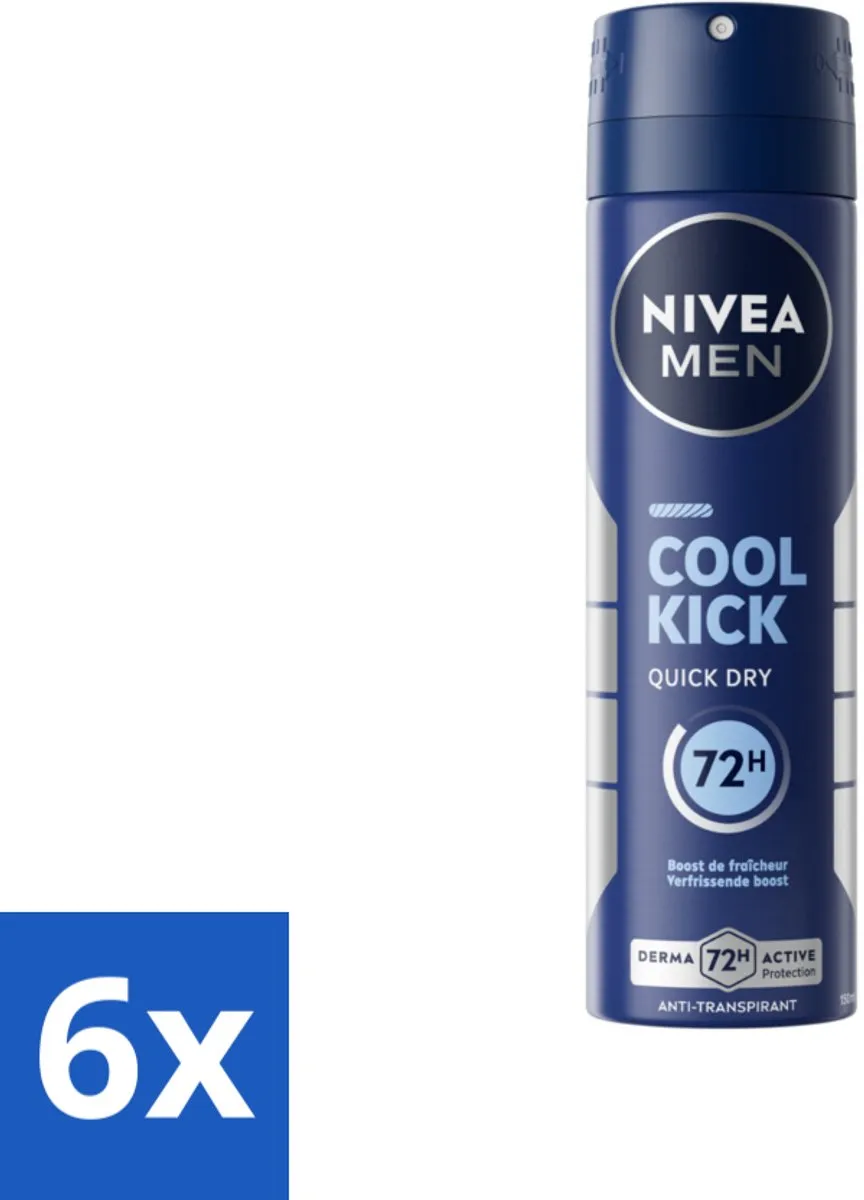 NIVEA Men Deodorant Spray Cool Kick 150ml - 6 Stuks