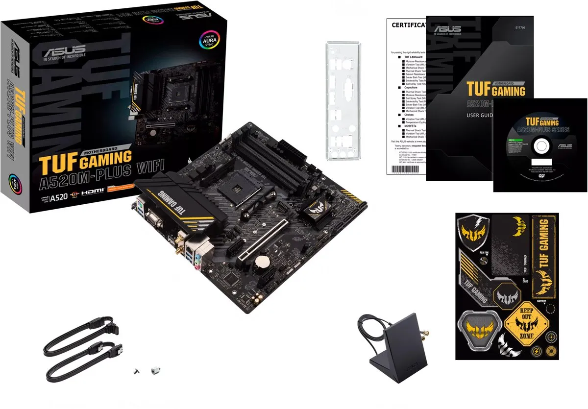 ASUS TUF Gaming A520M-PLUS WIFI AM4 Micro-ATX Moederbord