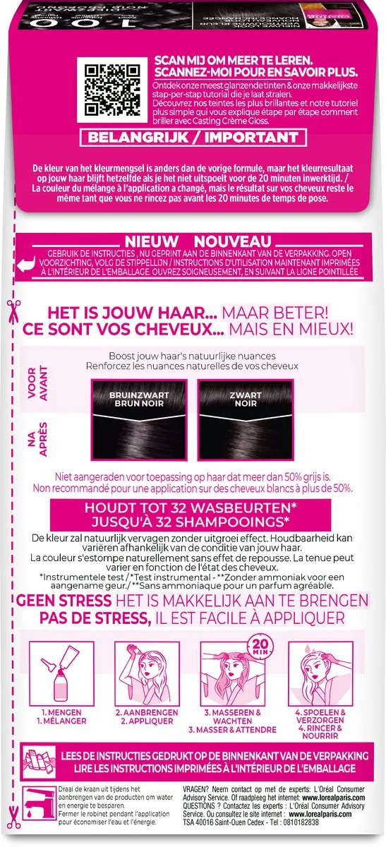 L'Oréal Paris Casting Crème Gloss 100 Zwart - 1030ml
