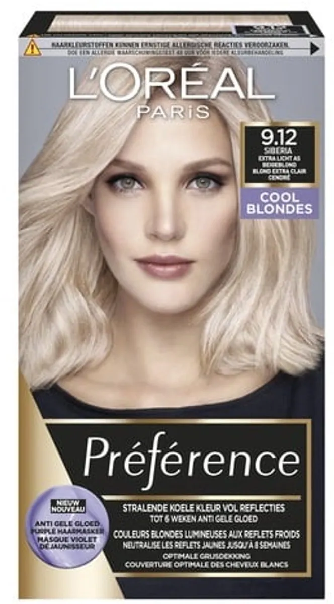 L'Oréal Paris Préférence Cool Blondes 9.12 Permanent Haarkleuring 996ml