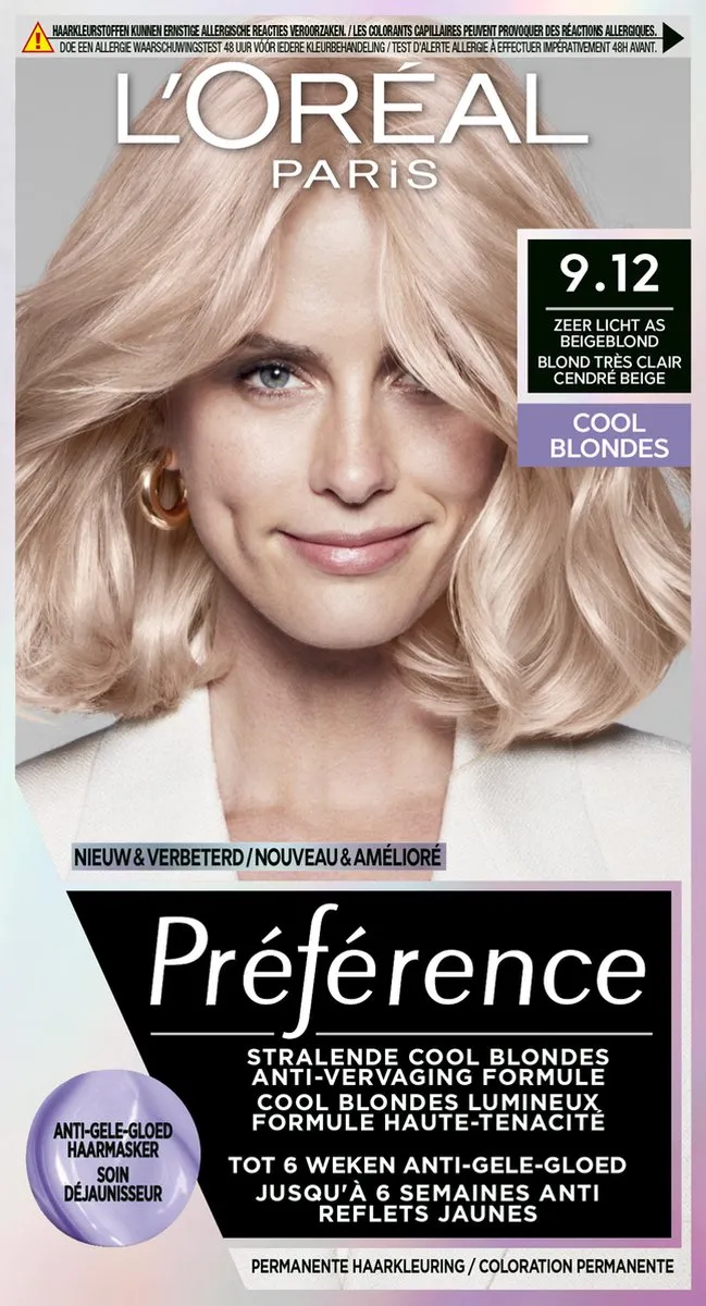 L'Oréal Paris Préférence Cool Blondes 9.12 Permanent Haarkleuring 996ml