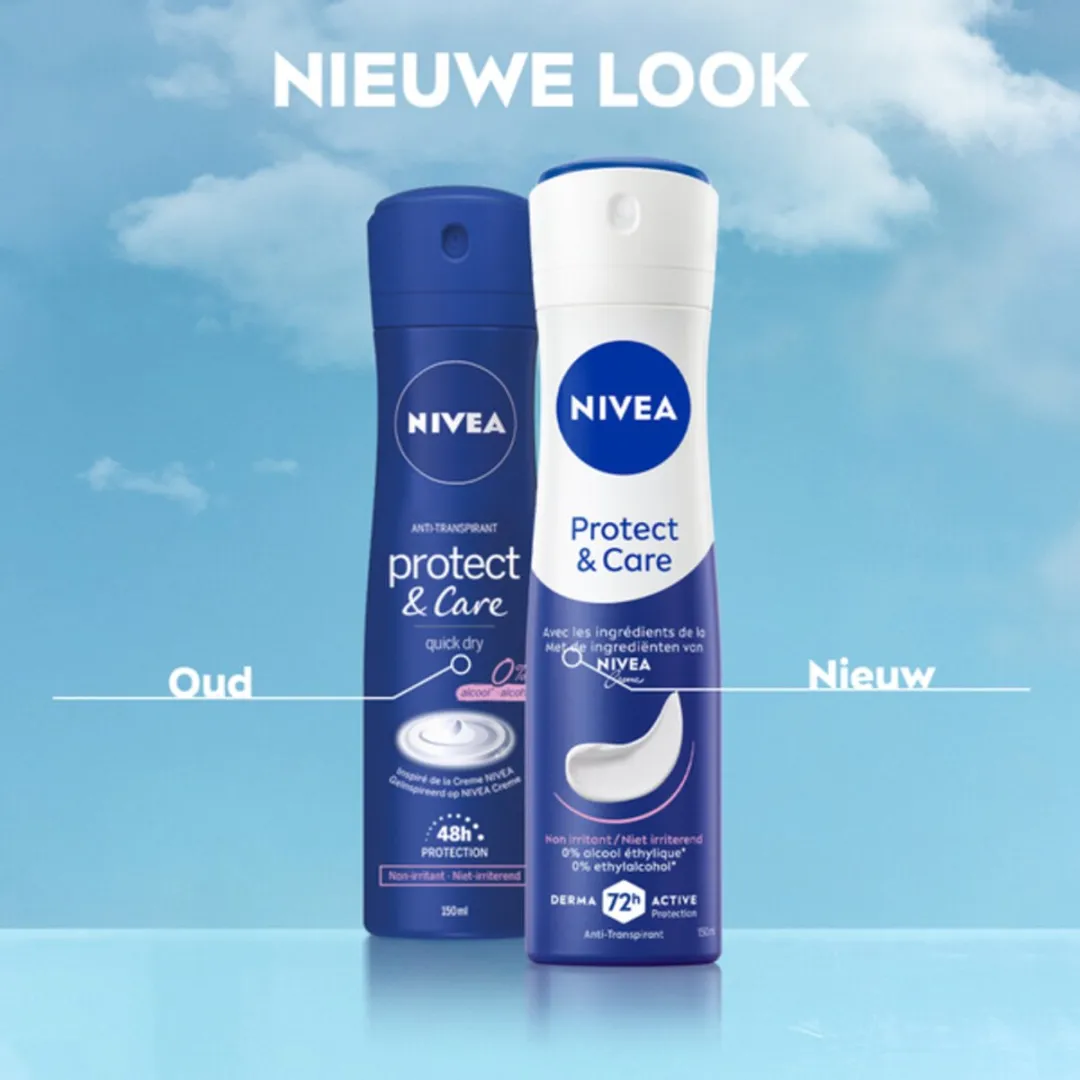 NIVEA Deodorant Spray Protect & Care 150ml - 4 Stuks