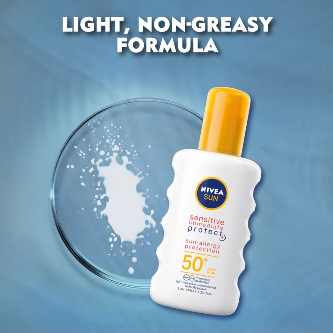 NIVEA SUN Sensitive Immediate Protect Zonnebrandspray SPF 50+ 200ml - afbeelding 6 van 6