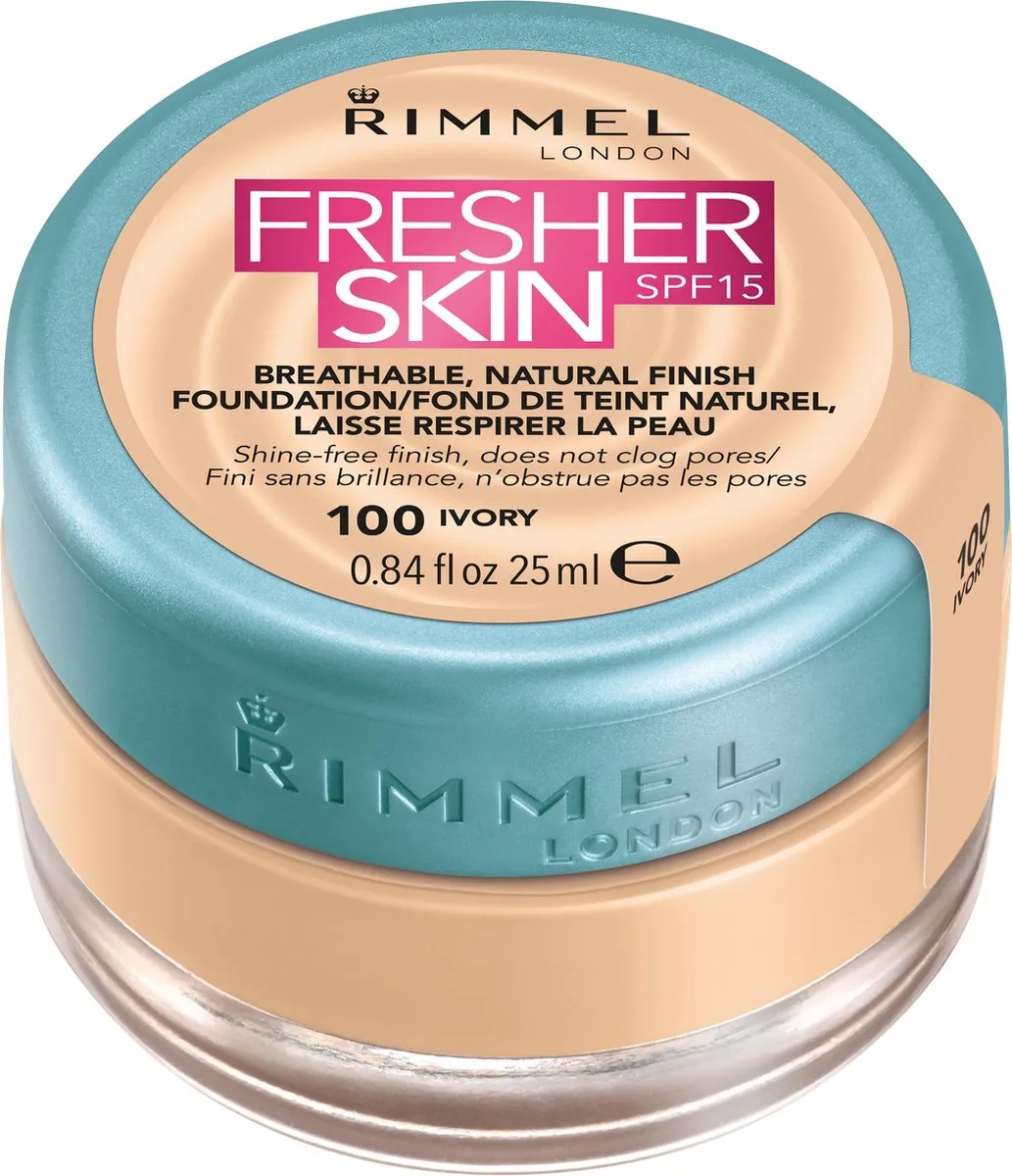 Rimmel London Fresher Skin Foundation 100 Ivory - 25ml
