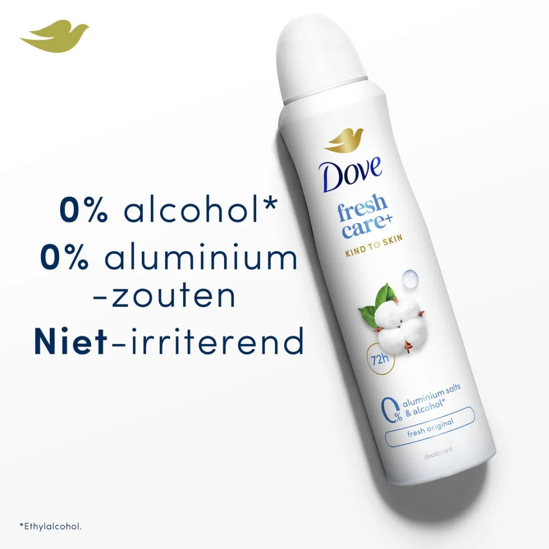 Dove Deodorant Spray Fresh Care+ 0% Aluminiumzouten - 6x150ml