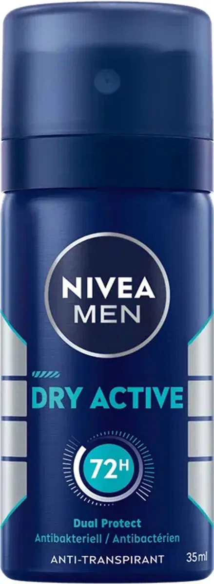 NIVEA Men Dry Active Deodorant 35ml - 4 Stuks