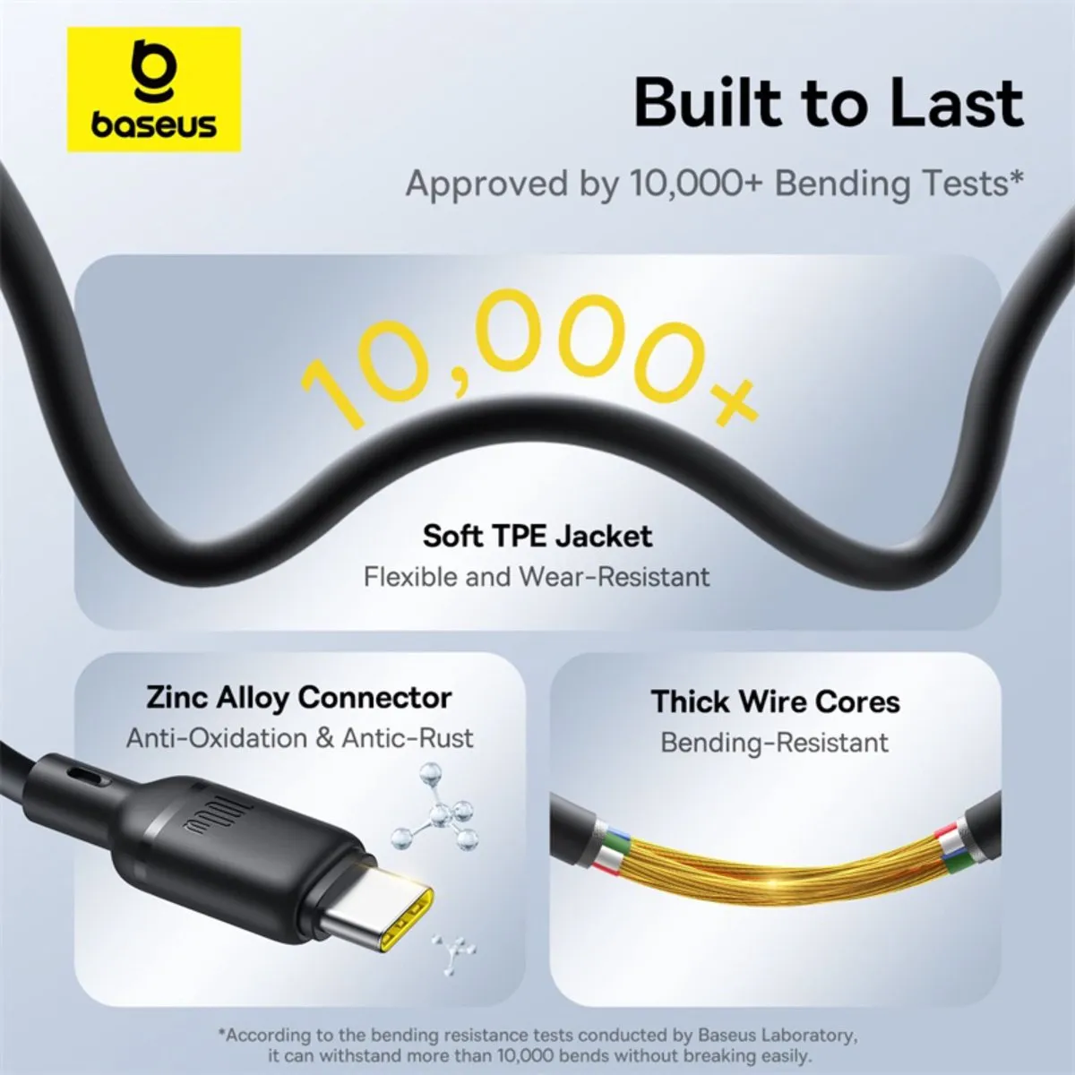 Baseus Rapid Series CAJS000401 USB-A Kabel 100W 1.5m - Zwart