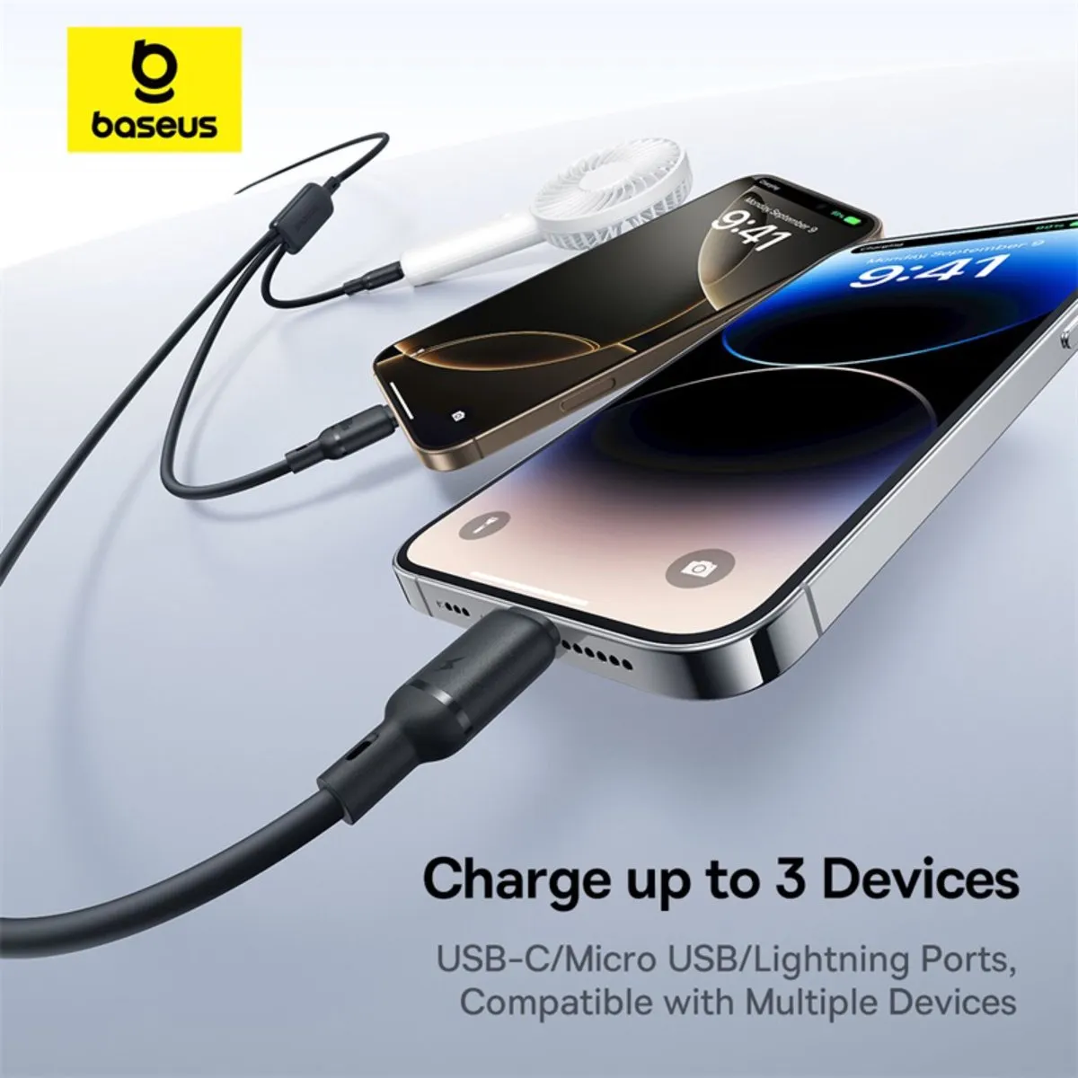 Baseus Rapid Series CAJS000401 USB-A Kabel 100W 1.5m - Zwart