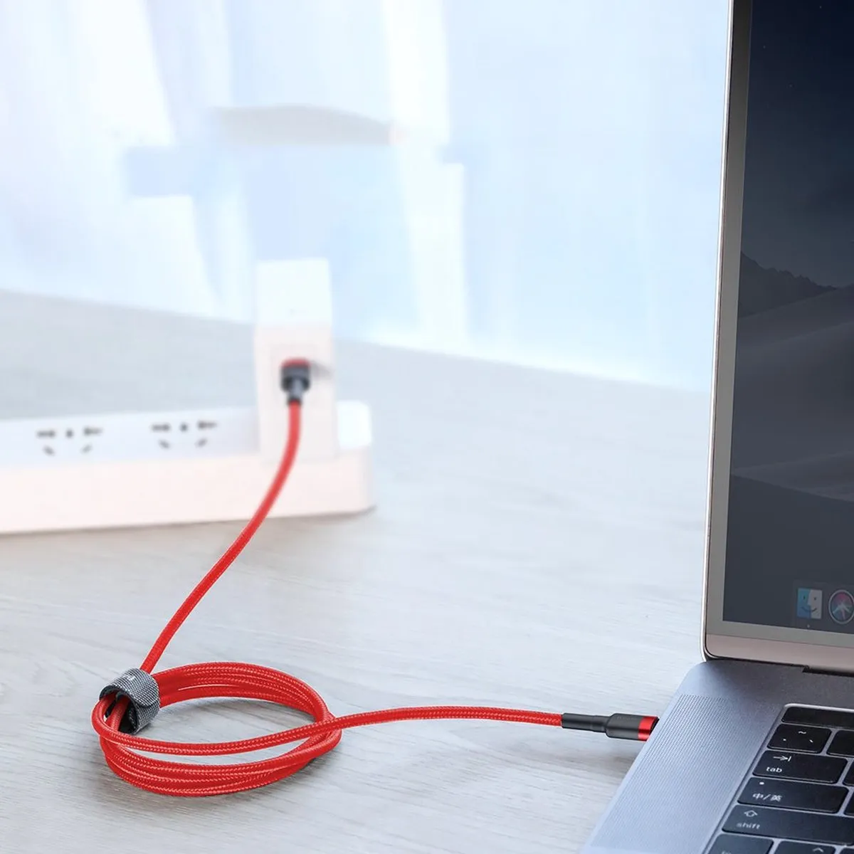 Baseus Cafule USB-C Kabel CATKLF-G91 1m - 60W PD2.0 - Zwart/Rood