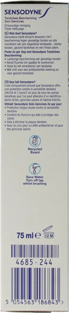 Sensodyne Tandpasta Gum Protection 75ml - afbeelding 6 van 6