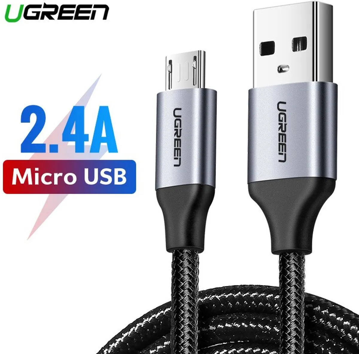 Ugreen US290 USB naar Micro-USB Kabel QC 3.0 1,5m - Zwart - afbeelding 6 van 6
