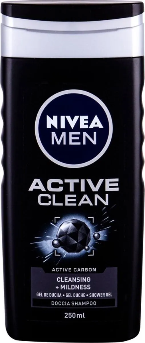 NIVEA MEN Active Clean Douchegel 250ml - 2 Stuks
