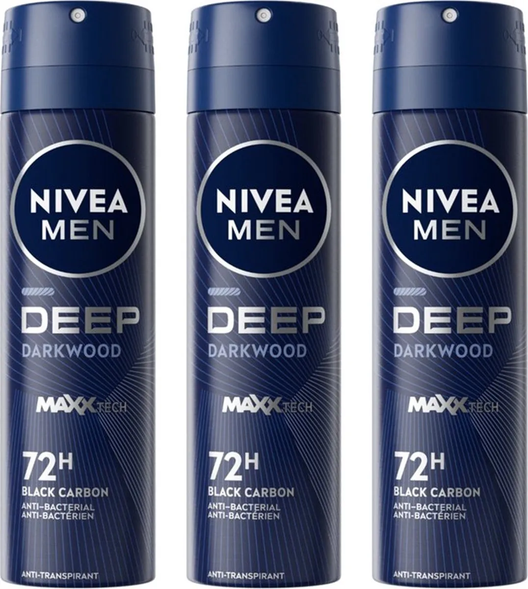 NIVEA MEN Deo Spray Deep Black Carbon Dark Wood
