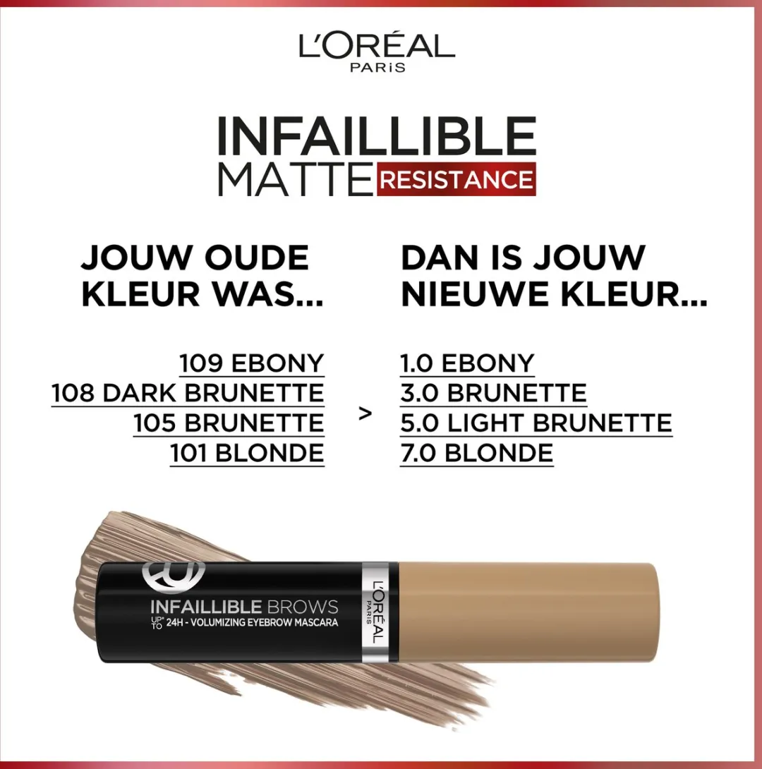 L'Oréal Paris Infaillible Wenkbrauwmascara 5ml - Licht Bruin
