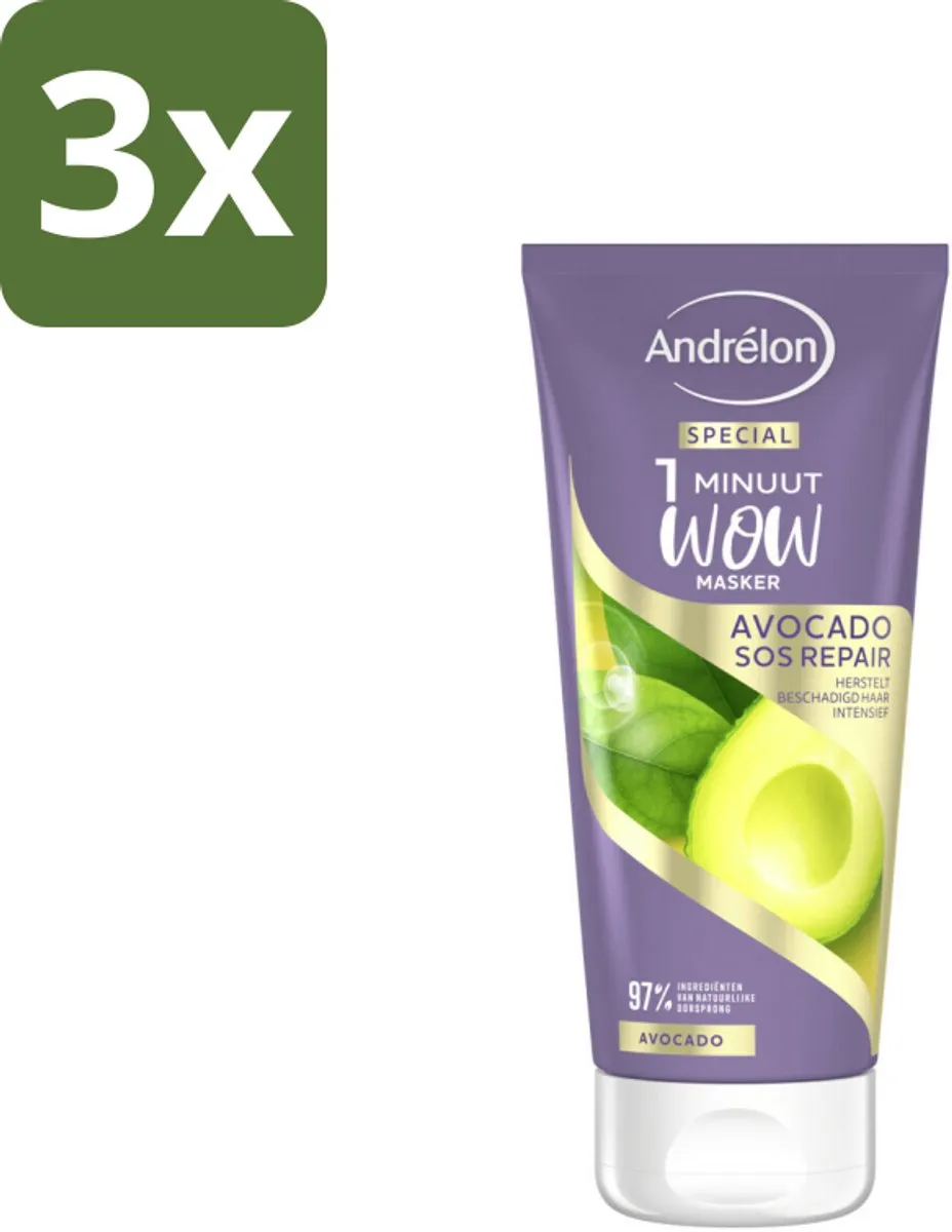 Andrélon 1 Minuut Wow Masker Avocado SOS Repair 180ml