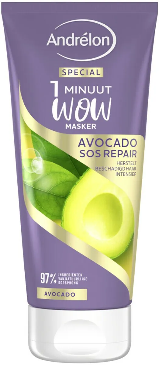 Andrélon 1 Minuut Wow Masker Avocado SOS Repair 180ml - 3 Stuks