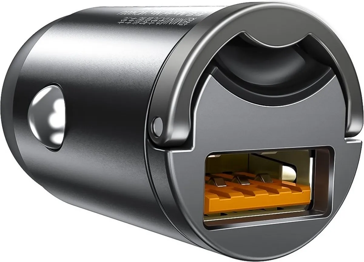 Baseus Mini USB Autolader QC 3.0 30W - 2x USB - Grijs