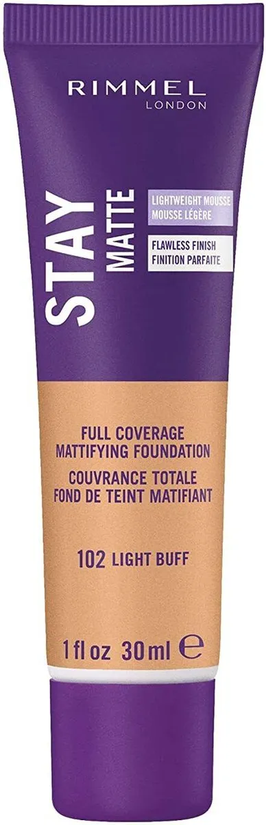 Rimmel London Stay Matte Foundation 102 Light Buff 30ml