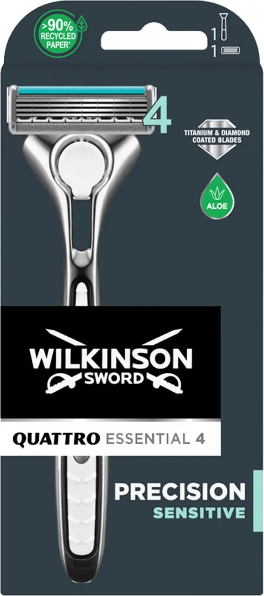 Wilkinson Sword Quattro Scheermes Essential 4 - Metallic