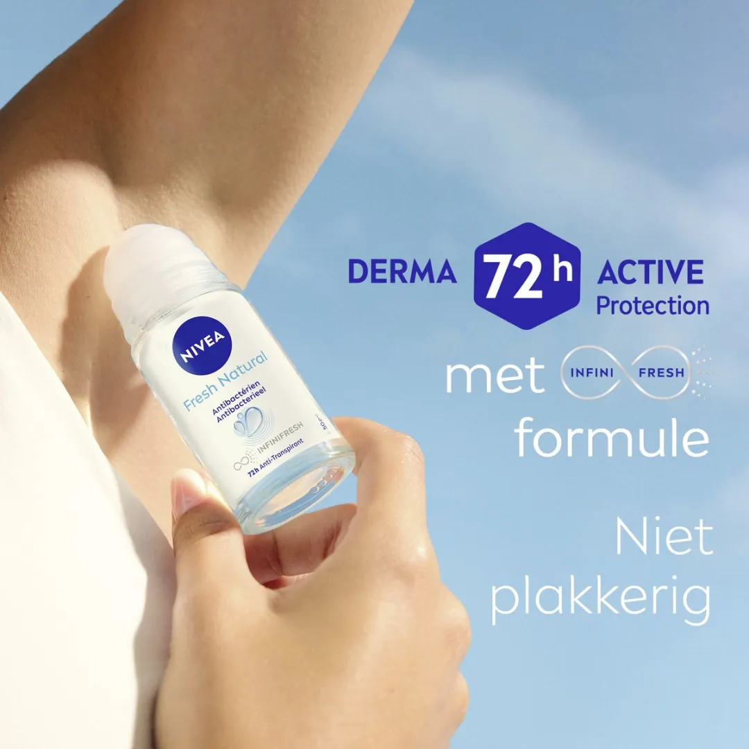 NIVEA Fresh Natural Anti-transpirant Deo Roller 50ml - 6 Stuks