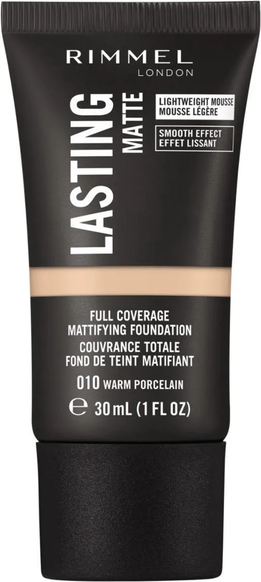 Rimmel London Lasting Matte Foundation 010 Warm Porcelain - 30ml