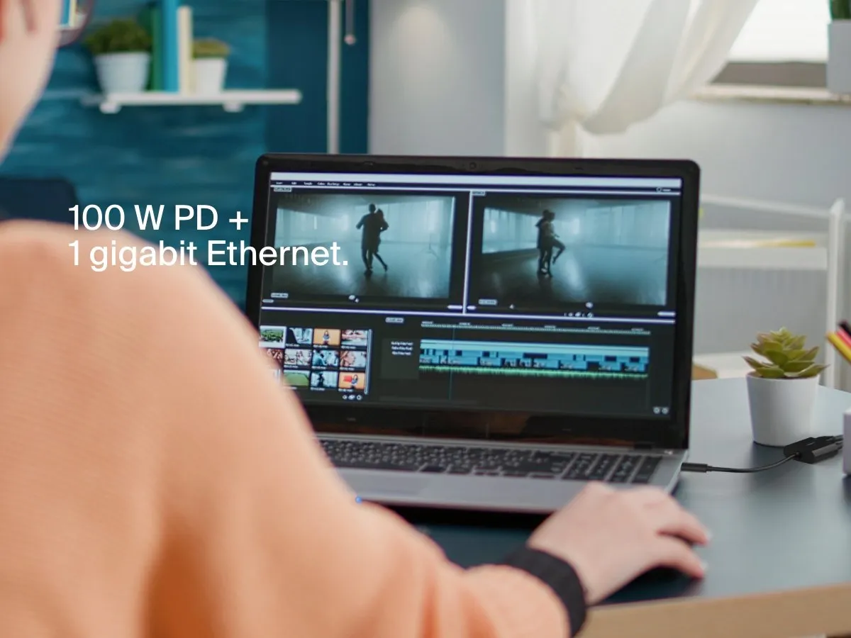 Belkin Connect USB-C/Ethernet- en Oplaadadapter 100W 1000 Mbit/s - Zwart - afbeelding 6 van 6