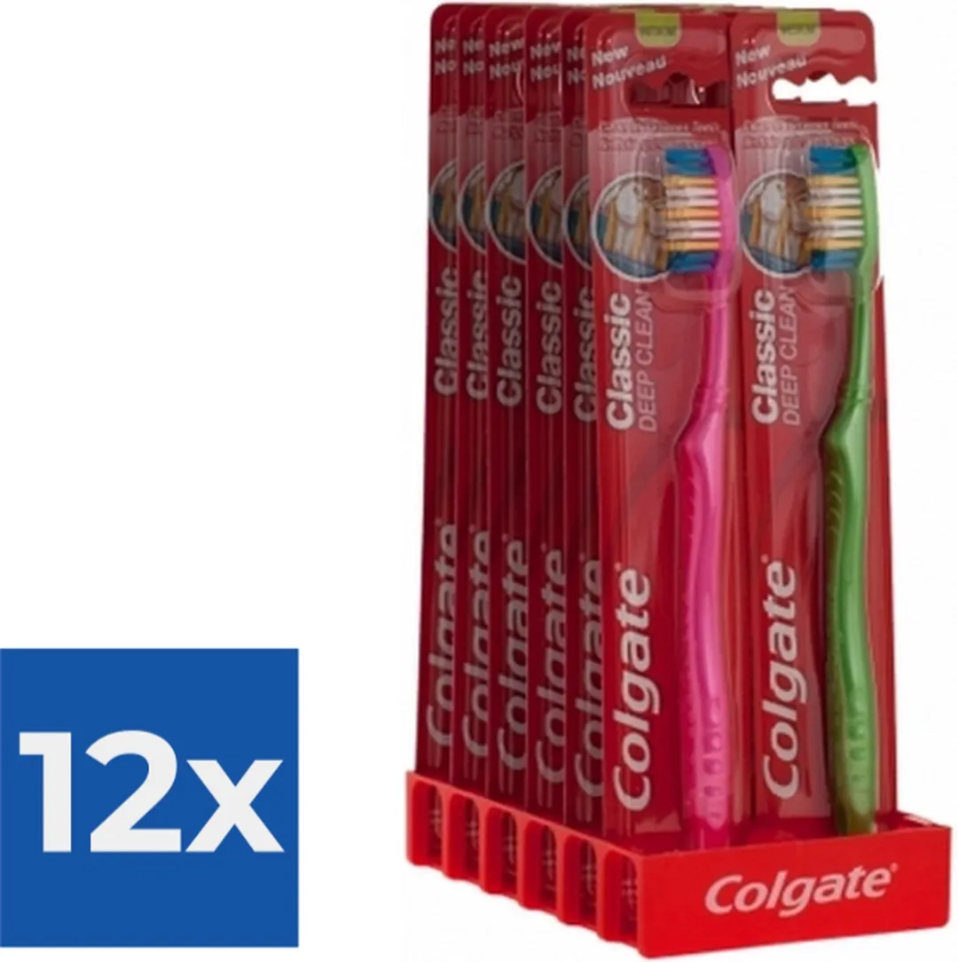 Colgate Classic Deep Clean Medium Tandenborstels - 12 Stuks