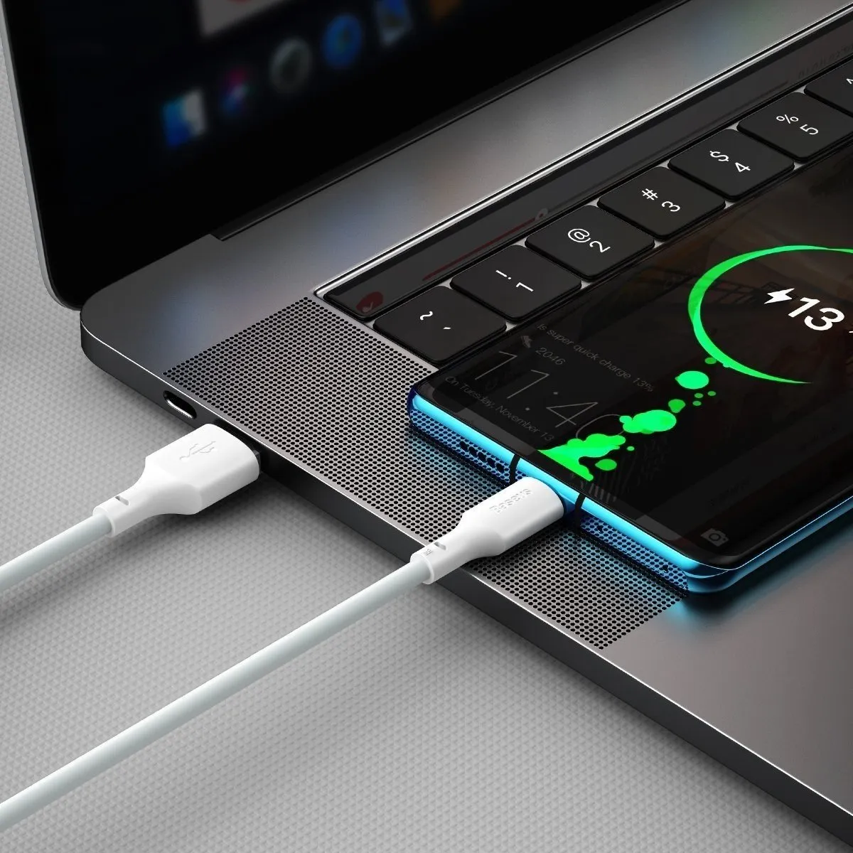 Baseus USB naar USB-C Kabel TZCATZJ-02 Power Delivery - 1.5m - Wit - afbeelding 6 van 6