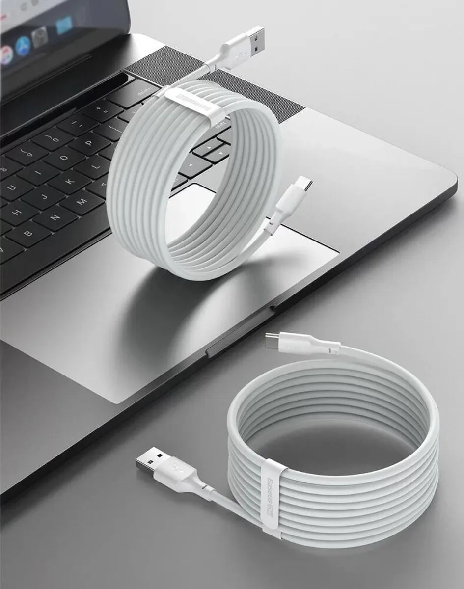 Baseus USB naar USB-C Kabel TZCATZJ-02 Power Delivery - 1.5m - Wit