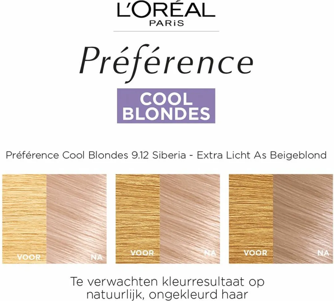 L'Oréal Paris Preference Haarkleuring 9.12 Siberia - 6 Stuks