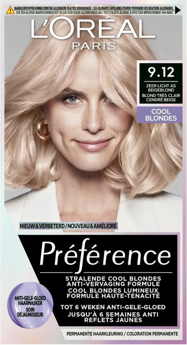 L'Oréal Paris Preference Haarkleuring 9.12 Siberia - 6 Stuks