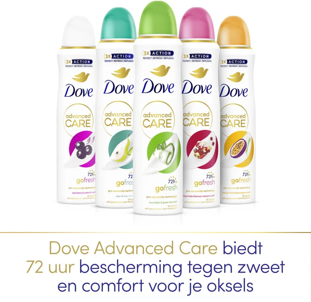 Dove Advanced Care Anti-Transpirant Go Fresh Deo Spray - 5x150ml
