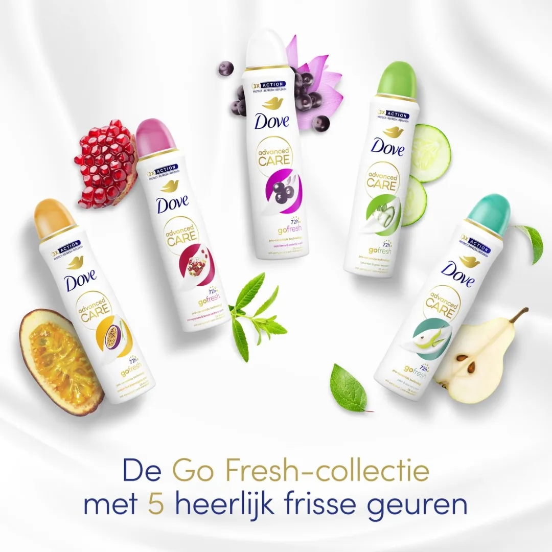 Dove Advanced Care Anti-Transpirant Go Fresh Deo Spray - 5x150ml