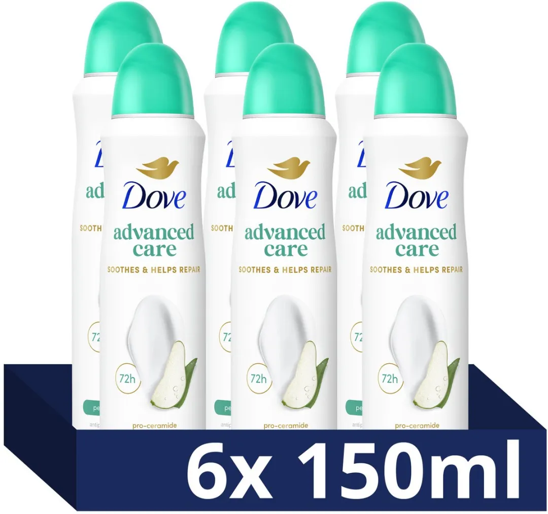 Dove Anti-Transpirant Spray Advanced Care Pear & Aloe Vera - 6x150ml