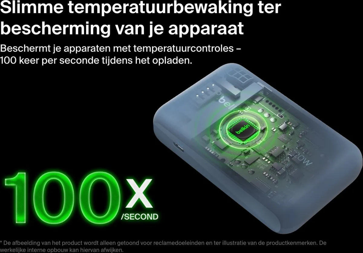 Belkin BoostCharge Powerbank 10.000mAh BPB021hqBL - 20W - Blauw - afbeelding 6 van 6
